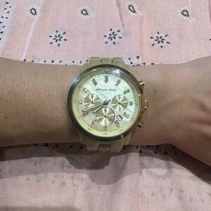 Michael Kors Gold Watch with Iridescent Face